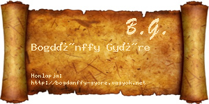Bogdánffy Györe névjegykártya